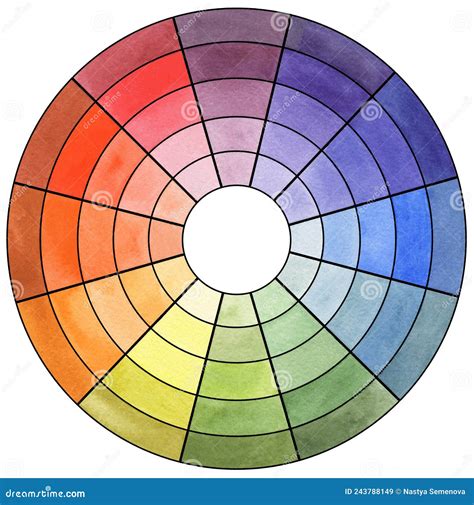 Watercolor Color Wheel Hand Drawn Watercolor Spectrum Stock Image