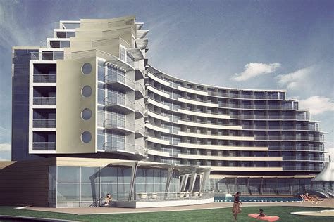 4 star hotel architectural design concept sunny beach black sea coast bulgaria hotel design