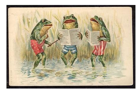 Frog Art Victorian Illustration Modern Postcard