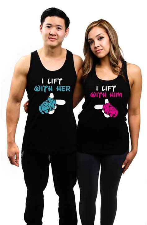 I Lift With Him Her Couples Workout Tanks Fitness Gear Gym