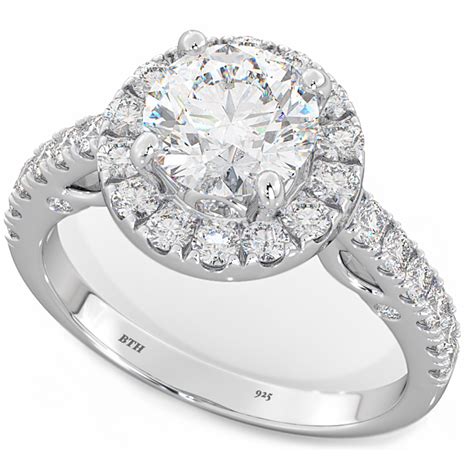 Ladies 925 Sterling Silver Round Cut Cubic Zirconia Engagement Ring