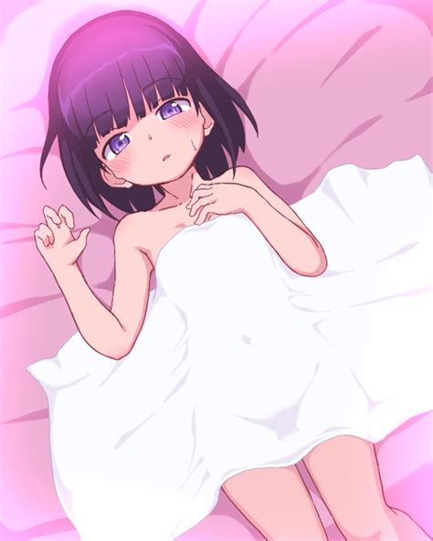 Bubukka Himenogi Rinze Love R Commentary Commentary Request 1girl Bed Sheet Black Hair