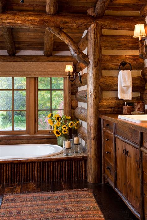 10 rustic log cabin bathrooms