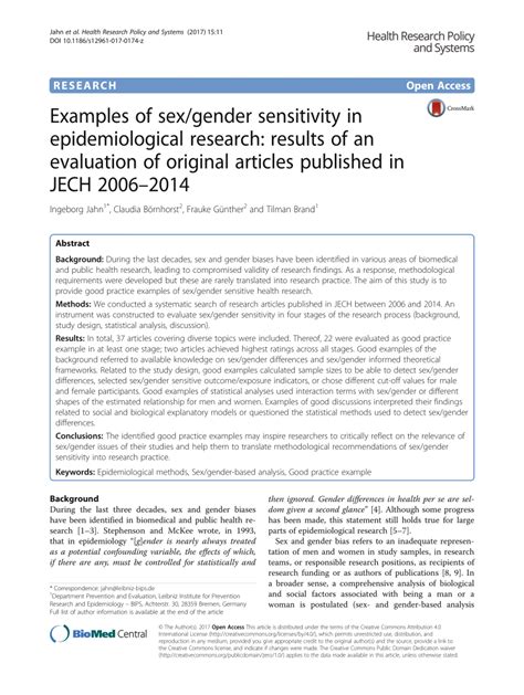 Pdf Examples Of Sex Gender Sensitivity In Free Download Nude Photo