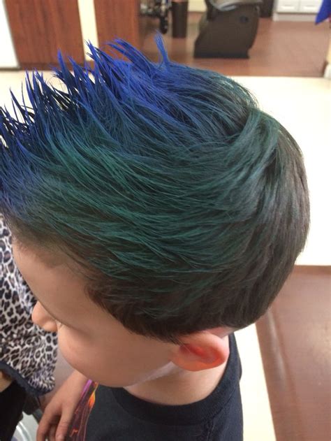My Client Fohawk Little Boy Hair Blue Hair Green Hair Boys Dyed