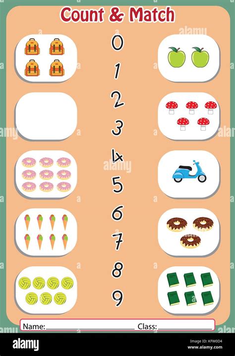 Kindergarten Count And Match Worksheet 1 20
