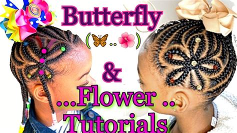 Little Black Girl Braids Butterfly And Flowers Tutorial Estilos De