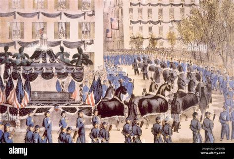 The Funeral Of Abraham Lincoln In New York City 1865 Lithograph By