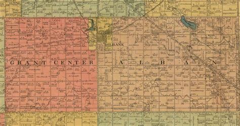 Grant County South Dakota 1899 Old Wall Map With Landowner Etsy