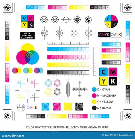 Color Mixing Scheme Or Color Print Test Calibration Concept Stock
