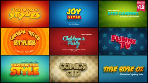 Cartoon Titles Styles After Effects Project Files Videohive