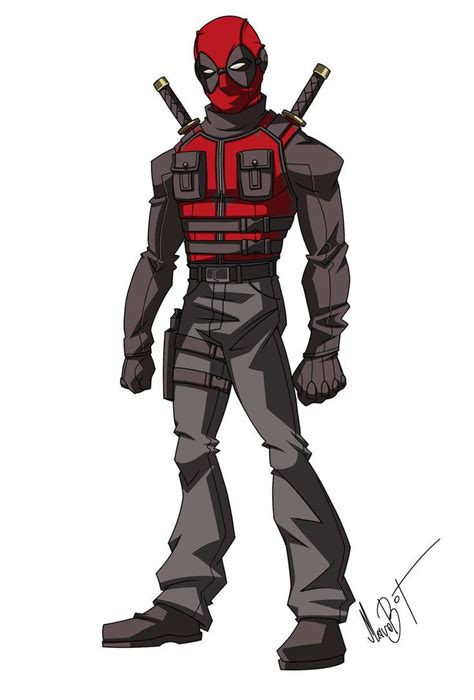 Deadpool Cartoon Deadpool Redesign By Marobot Character Sketch