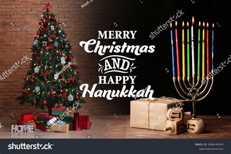 2008 Merry Christmas Happy Hanukkah Images Stock Photos 3d Objects