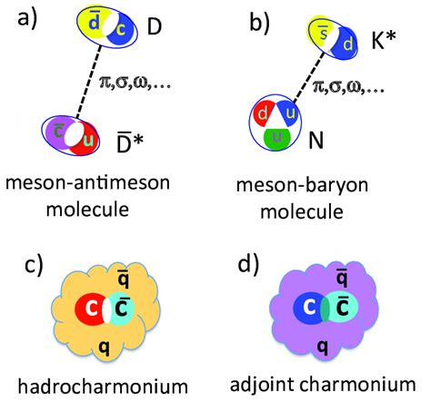 Illustrations Of A A Meson Meson And A B Meson Baryon Molecular Like