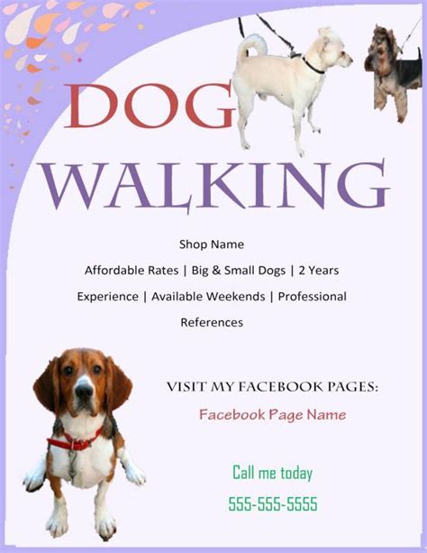 Dog Walking And Flyer Program Dog Walking Flyer Dog Walking Dog