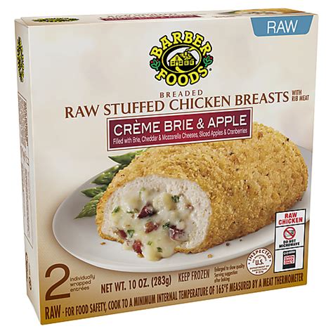 barber foods® stuffed chicken breasts creme brie apple 2 count frozen meat clements
