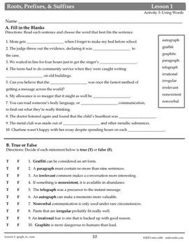 It also gives him or her the opportunity to express an opinion through writing and develop his or her writing style and voice.in order to write an effective review. Greek and Latin Roots: FREE Printables! Week 1 Practice ...