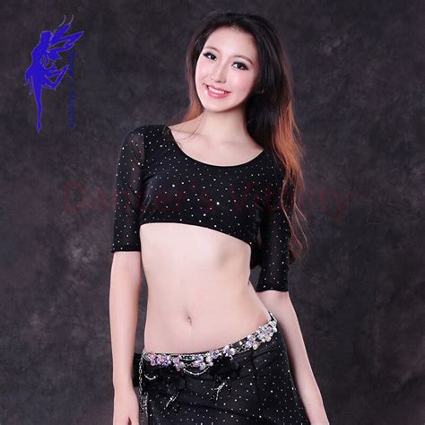 Buy New Cotton Belly Dance Costumes Sexy Stones Half