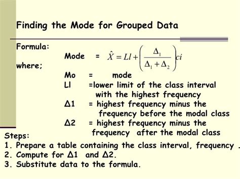 Mean Median Mode Formula For Grouped Data