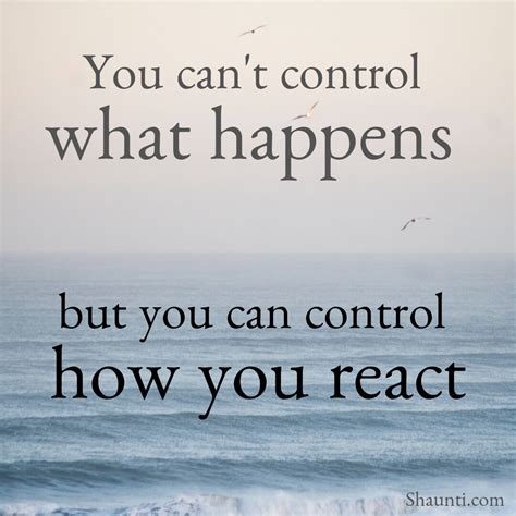 You Cant Control What Happens But You Can Control How You React