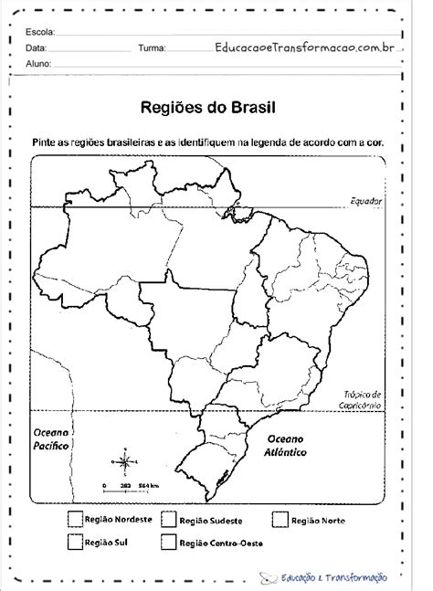 Mapa Do Brasil Para Colorir Legenda Da Regi Es Brasileiras