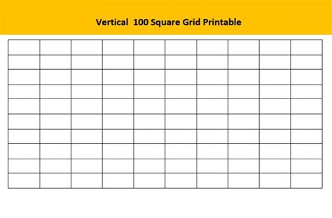 10 Blank 100 Square Grid Printable