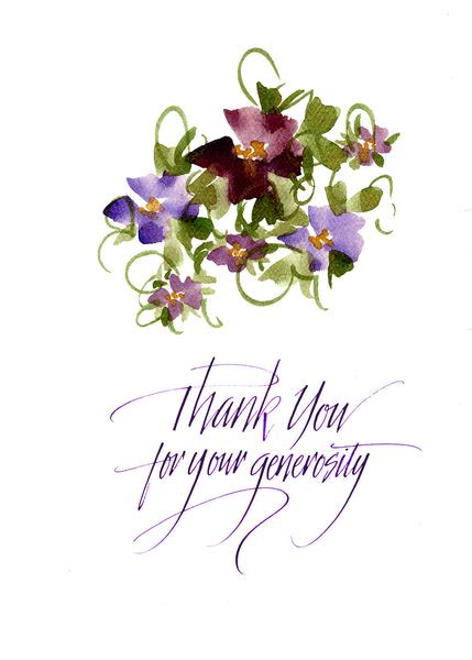 Ct 008 Thank You For Your Generosity Calligraphy By Carla