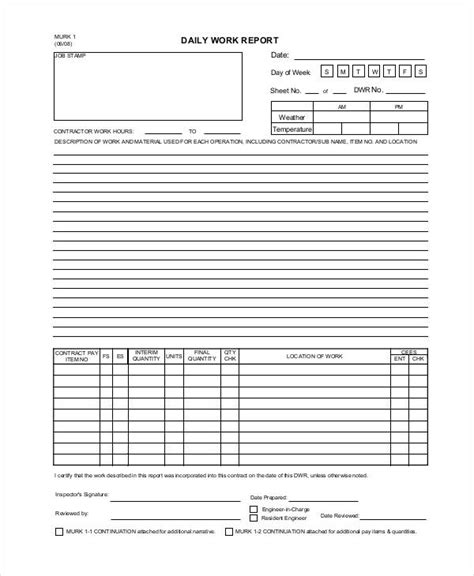 21 Daily Work Report Templates Sample Templates