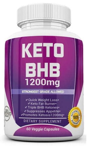 Keto Bhb 1200mg Pure Ketone Fat Burner Weight Loss Diet Pills Ketosis 60 Veggie Capsules