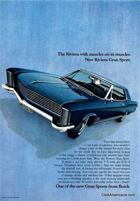 1960s Vintage Advertisement Vintage Automobile Ad Buick Riviera Gran