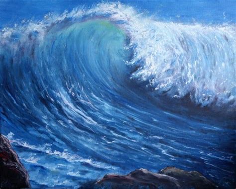 Bob Ross Style Wave Seascape Oil Painting Canvas 50x60cm In 2020