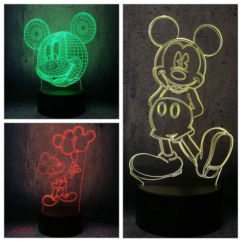 3d Mickey Mouse Lamp Creative Display Led Light Lava Exhibition