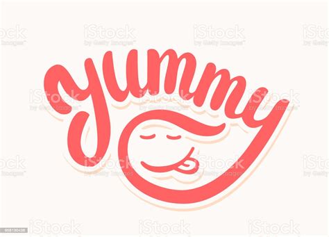 Yummy Word Vector Lettering Stock Illustration - Download Image Now ...