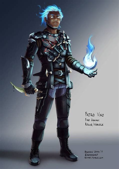 Fajro Viro Fire Genasi Rogue Warlock By Bchart On Deviantart Fantasy