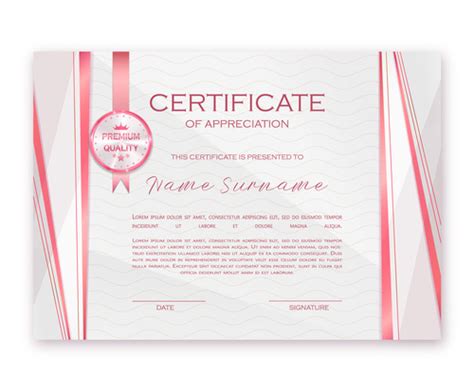 Pink Certificate Border Template