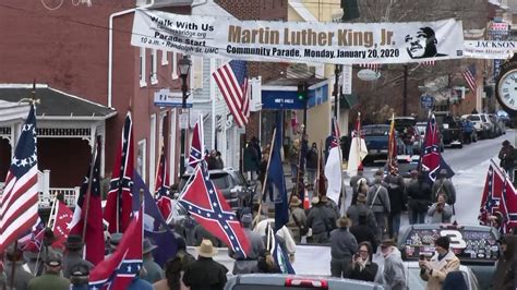 Usa Confederate Flags Carried At Lexington Lee Jackson Day Parade