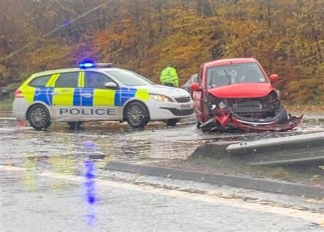Car Mangled After Horror Smash In Greenock As Cops Lock Down Busy Road