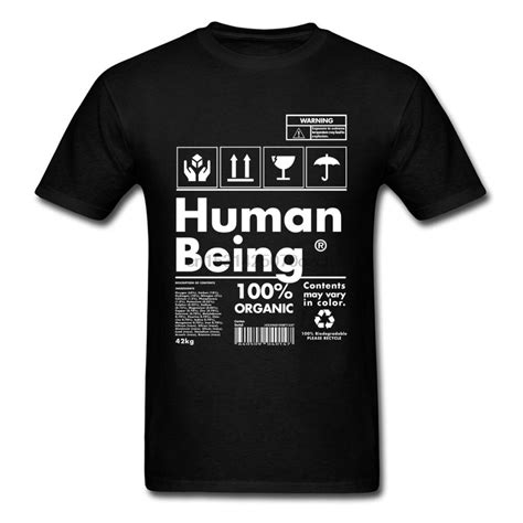 2020 Funny T Shirt Human Label T Shirt For Men Human Being Tops Tees