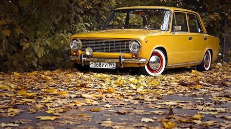 Yellow Sedan Car Old Car Russian Cars Lada Hd Wallpaper Wallpaper