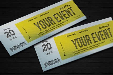 9 Event Ticket Template PSD Images - Event Ticket Template, Sample Event Tickets Template and ...