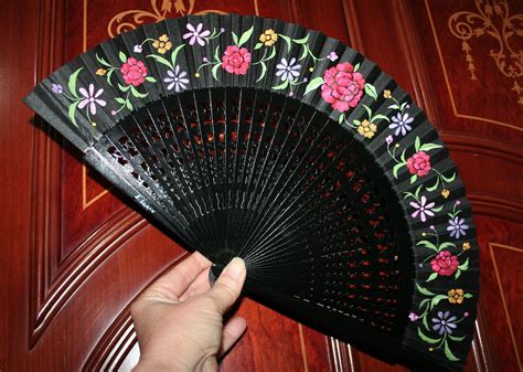 Spanish Folding Fan Hand Painted Fan Art Of Spain Free Shipping To