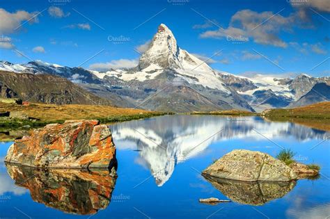 Stellisee Lake And Matterhorn Peak By Alpine Dreams On Creativemarket