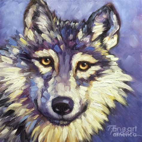 Moonlight Wolf Painting By Theresa Paden Pixels