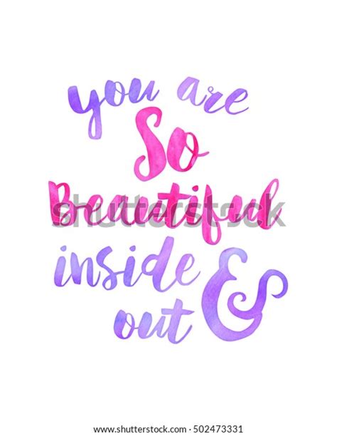 You Beautiful Inside Out Watercolor Art Stock Illustration 502473331