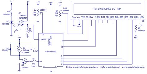 digital tachometer  arduino  motor speed control circuit diagram  program