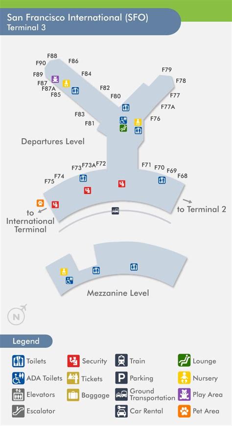 Sfo Terminal 3 Map Sfo Airport Map Terminal 3