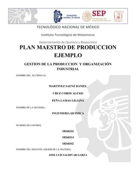 Plan Maestro De Produccionpdf