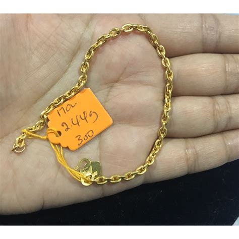 1x 916/22k gold kid's bracelet(2c), 1x medium jewellery case, 1x official receipt. Emas 916...RANTAI TANGAN SAUH HOLLOW | Shopee Malaysia