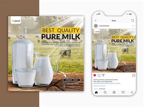 Milk Social Media Post Behance