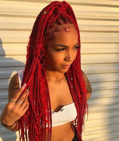 Red Box Braids 10 Gorgeous Examples In 2024